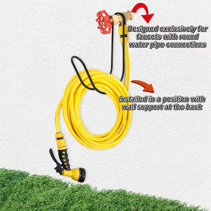 Garden Hose Holder Water Hose Hanger Wall Mounted,304Stainless Steel Solid Hose Hook Holds Up to 50Ft Garden Hose, Expandable Hose, Water Hose(Black Paint 1pcs)