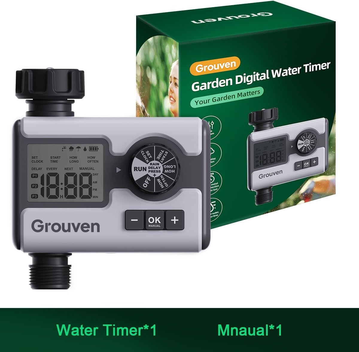 WiFi Sprinkler Timer 2 Outlet APP Control via 2.4Ghz for Garden
