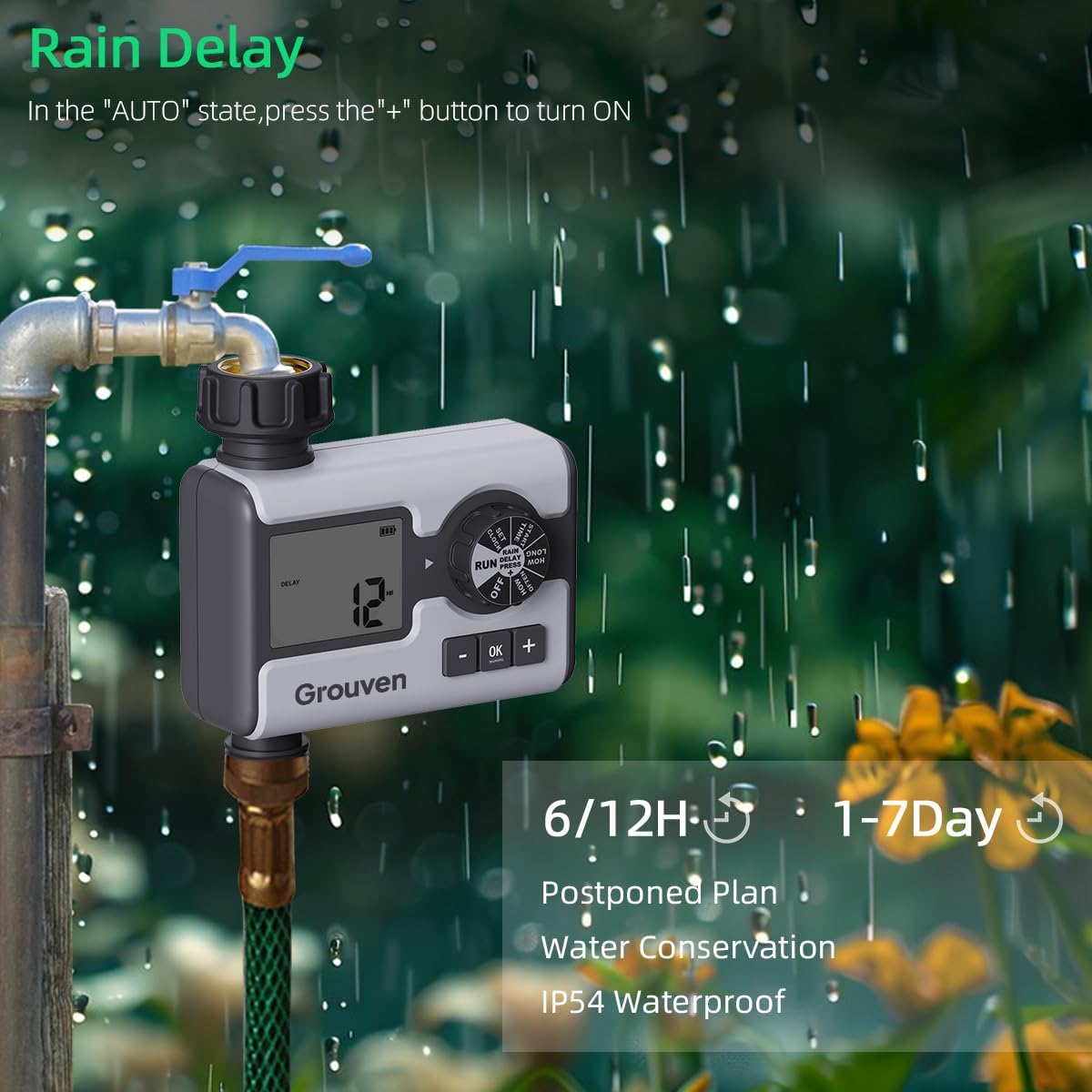WiFi Sprinkler Timer 2 Outlet APP Control via 2.4Ghz for Garden