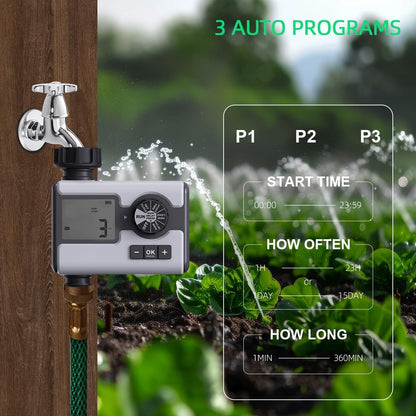 WiFi Sprinkler Timer 2 Outlet APP Control via 2.4Ghz for Garden