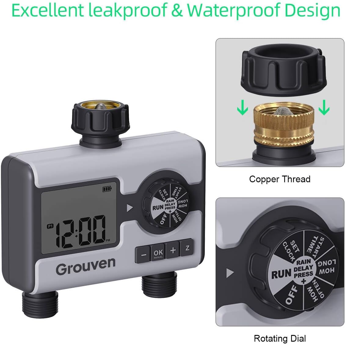 WiFi Sprinkler Timer 2 Outlet APP Control via 2.4Ghz for Garden