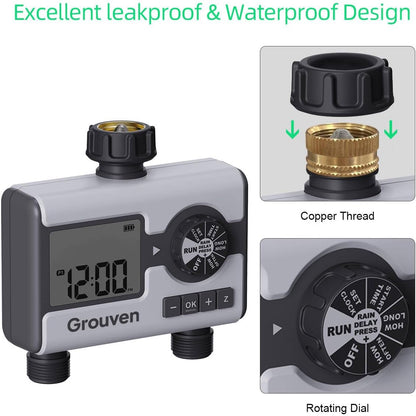 WiFi Sprinkler Timer 2 Outlet APP Control via 2.4Ghz for Garden