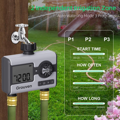 WiFi Sprinkler Timer 2 Outlet APP Control via 2.4Ghz for Garden