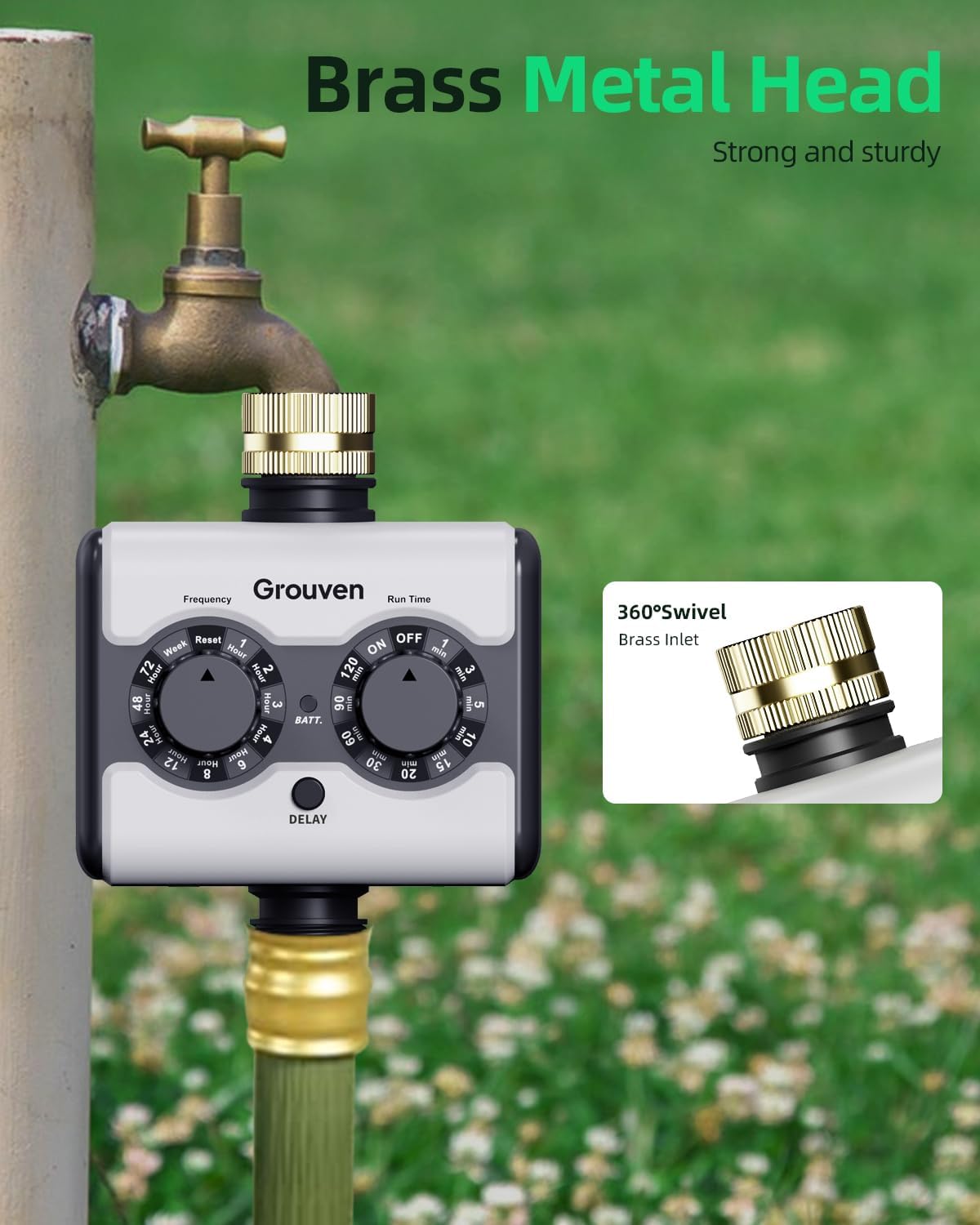 WiFi Sprinkler Timer 2 Outlet APP Control via 2.4Ghz for Garden
