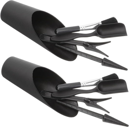UKCOCO 2 Sets Garden Tool Set Succulent Tools Hand Gardening Trowels Care Tool Garden Tools Kit Transplant Tongs Succulents Potted Gardening Supplies Flowerpot Tool Planting Plastic Black