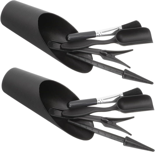 UKCOCO 2 Sets Garden Tool Set Succulent Tools Hand Gardening Trowels Care Tool Garden Tools Kit Transplant Tongs Succulents Potted Gardening Supplies Flowerpot Tool Planting Plastic Black