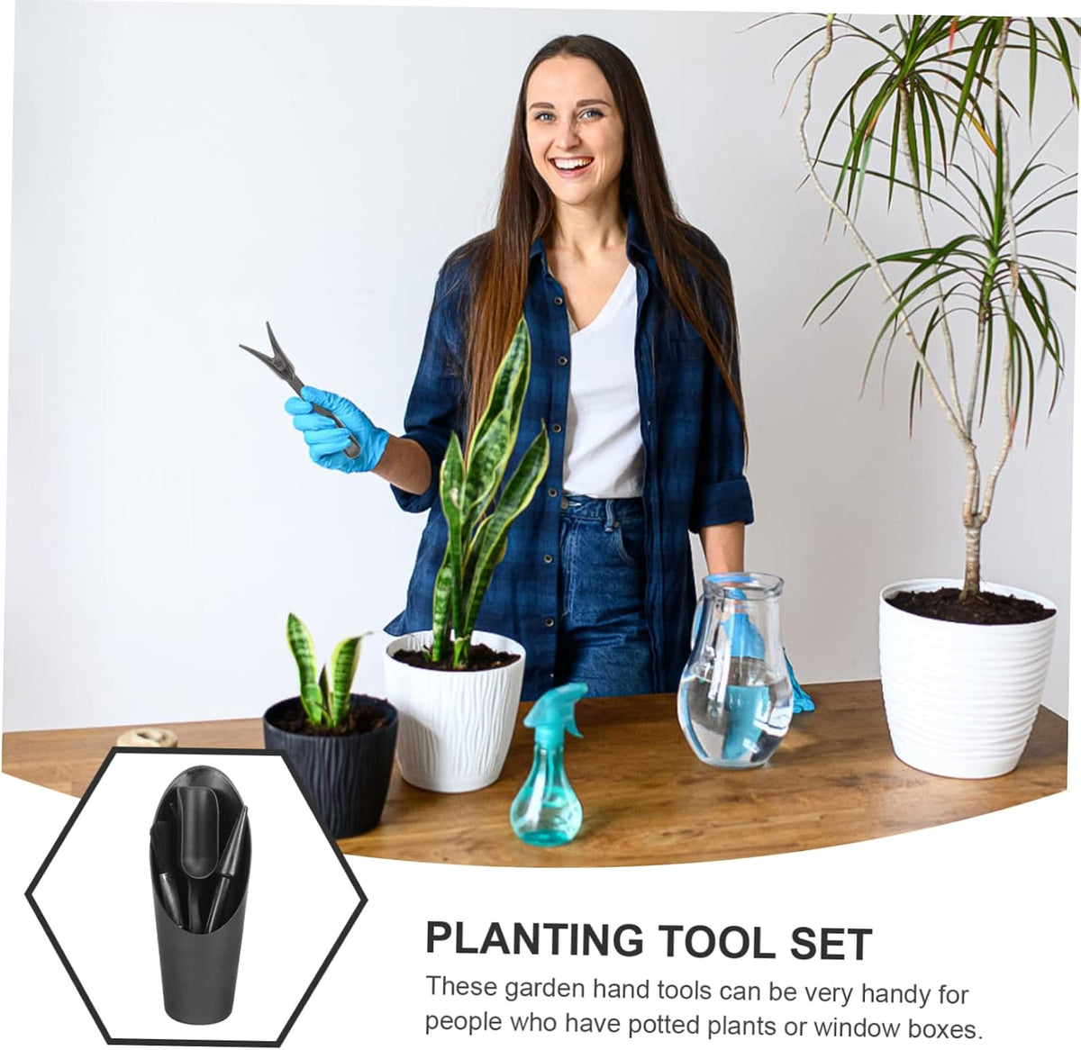 UKCOCO 2 Sets Garden Tool Set Succulent Tools Hand Gardening Trowels Care Tool Garden Tools Kit Transplant Tongs Succulents Potted Gardening Supplies Flowerpot Tool Planting Plastic Black