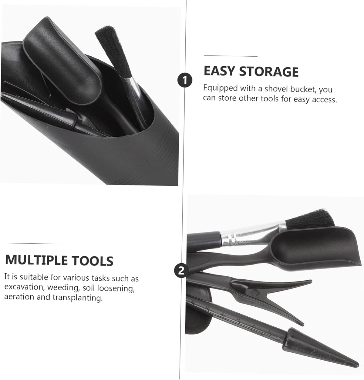 UKCOCO 2 Sets Garden Tool Set Succulent Tools Hand Gardening Trowels Care Tool Garden Tools Kit Transplant Tongs Succulents Potted Gardening Supplies Flowerpot Tool Planting Plastic Black