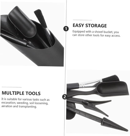 UKCOCO 2 Sets Garden Tool Set Succulent Tools Hand Gardening Trowels Care Tool Garden Tools Kit Transplant Tongs Succulents Potted Gardening Supplies Flowerpot Tool Planting Plastic Black