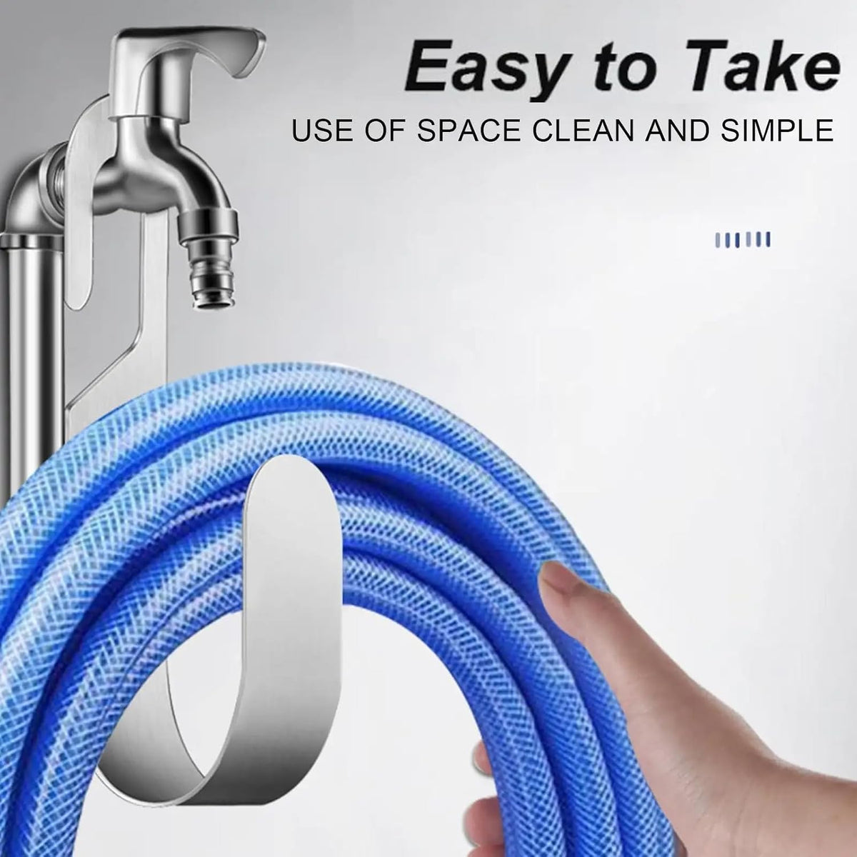 304 Stainless Steel Garden Hose Hanger, Rustproof No-Tool Mount & Holder, Heavy Duty Wall Hook for Outdoor Water, Keeps Hose Off Ground for Garden Workshop