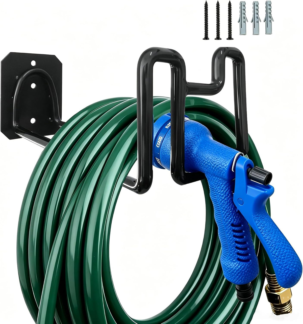 304 Stainless Steel Garden Hose Hanger, Rustproof No-Tool Mount & Holder, Heavy Duty Wall Hook for Outdoor Water, Keeps Hose Off Ground for Garden Workshop