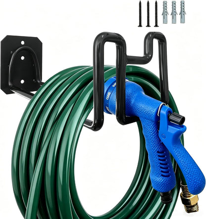 304 Stainless Steel Garden Hose Hanger, Rustproof No-Tool Mount & Holder, Heavy Duty Wall Hook for Outdoor Water, Keeps Hose Off Ground for Garden Workshop