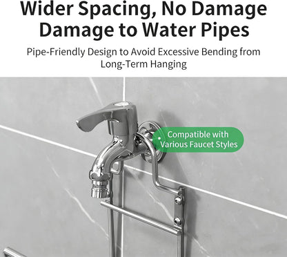 304 Stainless Steel Garden Hose Hanger, Rustproof No-Tool Mount & Holder, Heavy Duty Wall Hook for Outdoor Water, Keeps Hose Off Ground for Garden Workshop