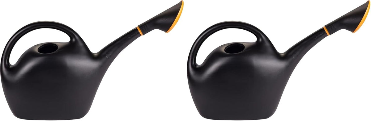 Easy Pour Watering Can - Black - 1.6 Gallon (204 Oz), Durable Construction, Dual Handles, Sprinkle & Stream Functionality, Plants & Gardening
