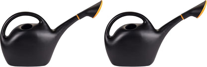 Easy Pour Watering Can - Black - 1.6 Gallon (204 Oz), Durable Construction, Dual Handles, Sprinkle & Stream Functionality, Plants & Gardening