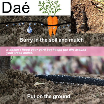 é 2Pack Rubber Soaker Hose, 5/8 inch, 25ft Garden Hose for Irrigation,Water-Saving up to 70%, Aluminium Connector Leak-Proof, Heavy-duty Hose, Watering for Trees,Lawns, Vegetables and Flowers.