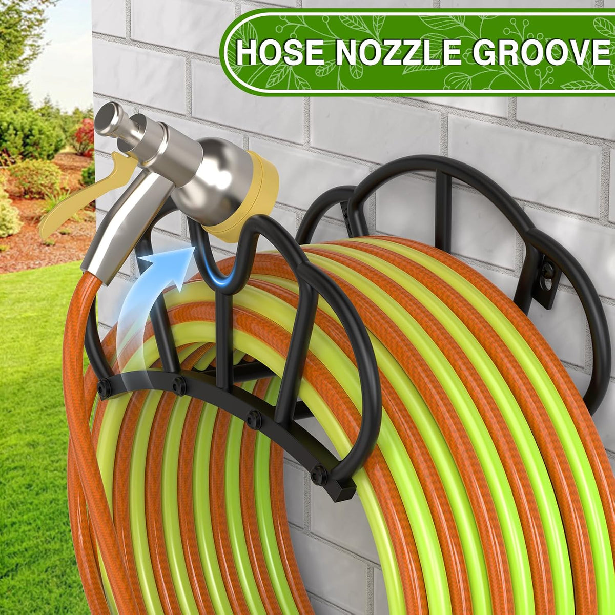 Garden Hose Holder Wall Mount, Super Stable Hose Hanger, 1 Pack