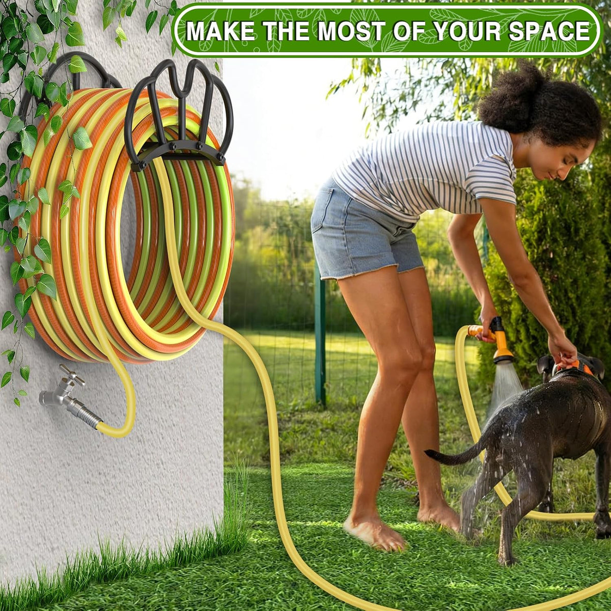 Garden Hose Holder Wall Mount, Super Stable Hose Hanger, 1 Pack