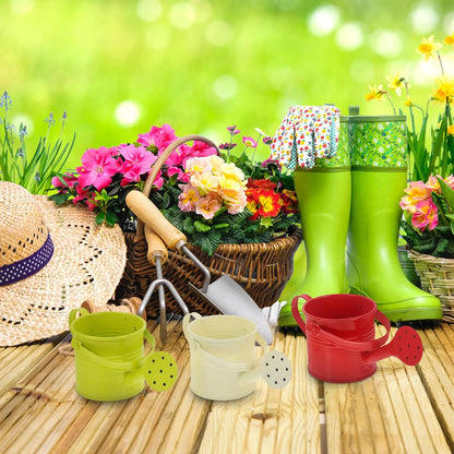 Kids Mini Metal Watering Cans - 6pcs Gardening Set for Home Plants