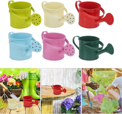 Kids Mini Metal Watering Cans - 6pcs Gardening Set for Home Plants