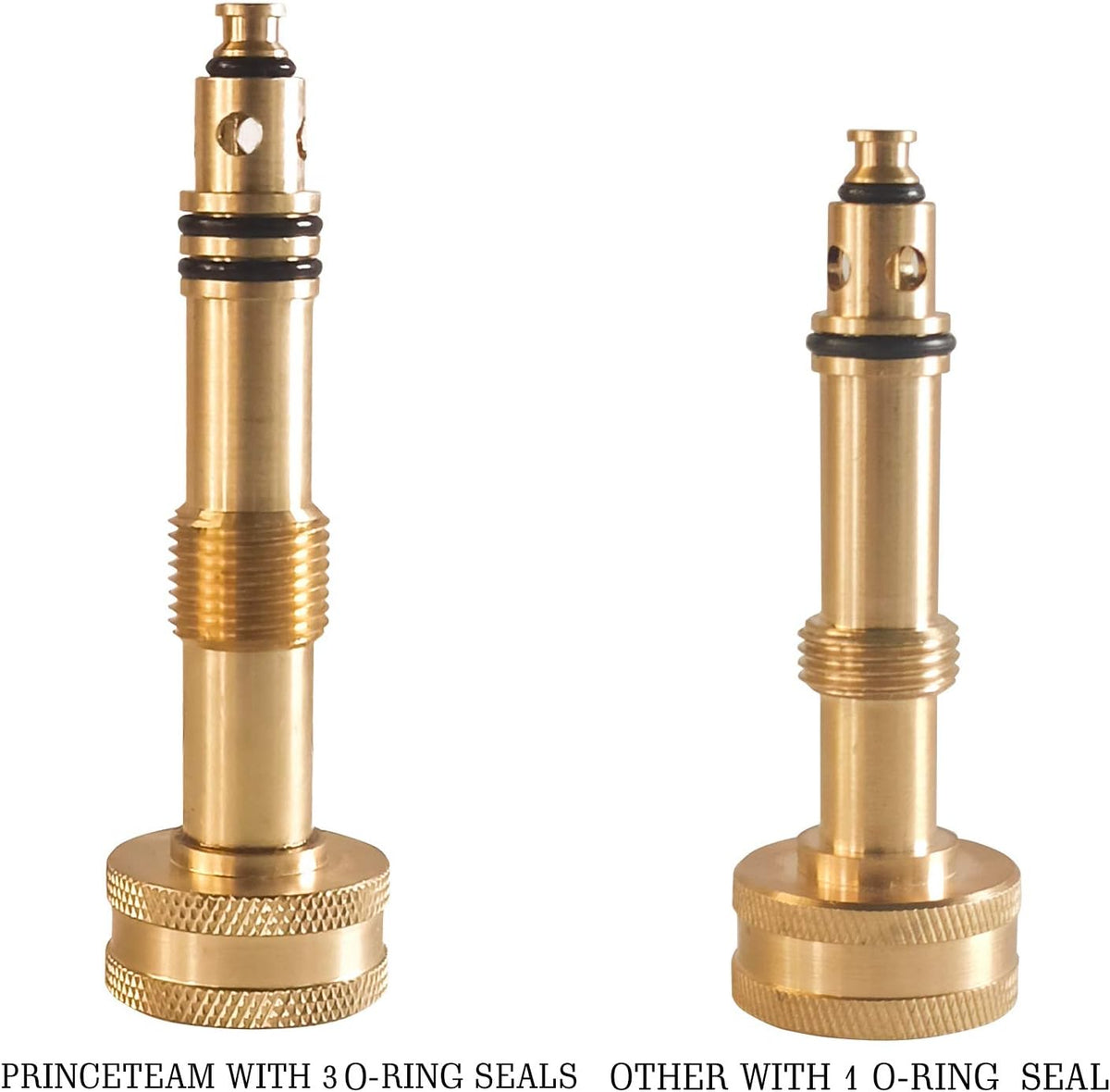 Adjustable Twist Hose Nozzle, 4" Heavy-Duty Brass Hose Nozzle with 10 Garden Hose Rubber Washers, 2 Pack