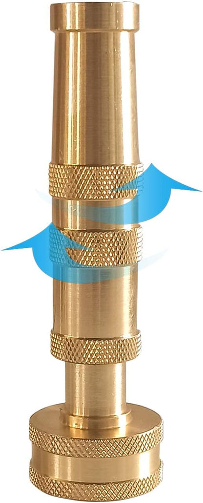 Adjustable Twist Hose Nozzle, 4" Heavy-Duty Brass Hose Nozzle with 10 Garden Hose Rubber Washers, 2 Pack