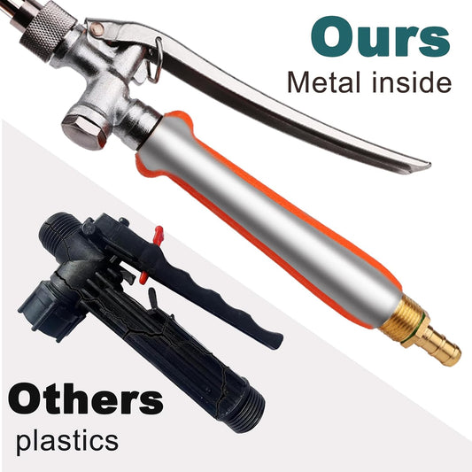 All Metal 29 Inches Sprayer Wand,Suitable for 1/2" & 3/8" Hose Quick Connectors, 1/4" & 3/8" Brass Barb Sprayer Wand Replacement Built-in Shut Valve Stainless Steel Spray Wand, w/Hose Connector