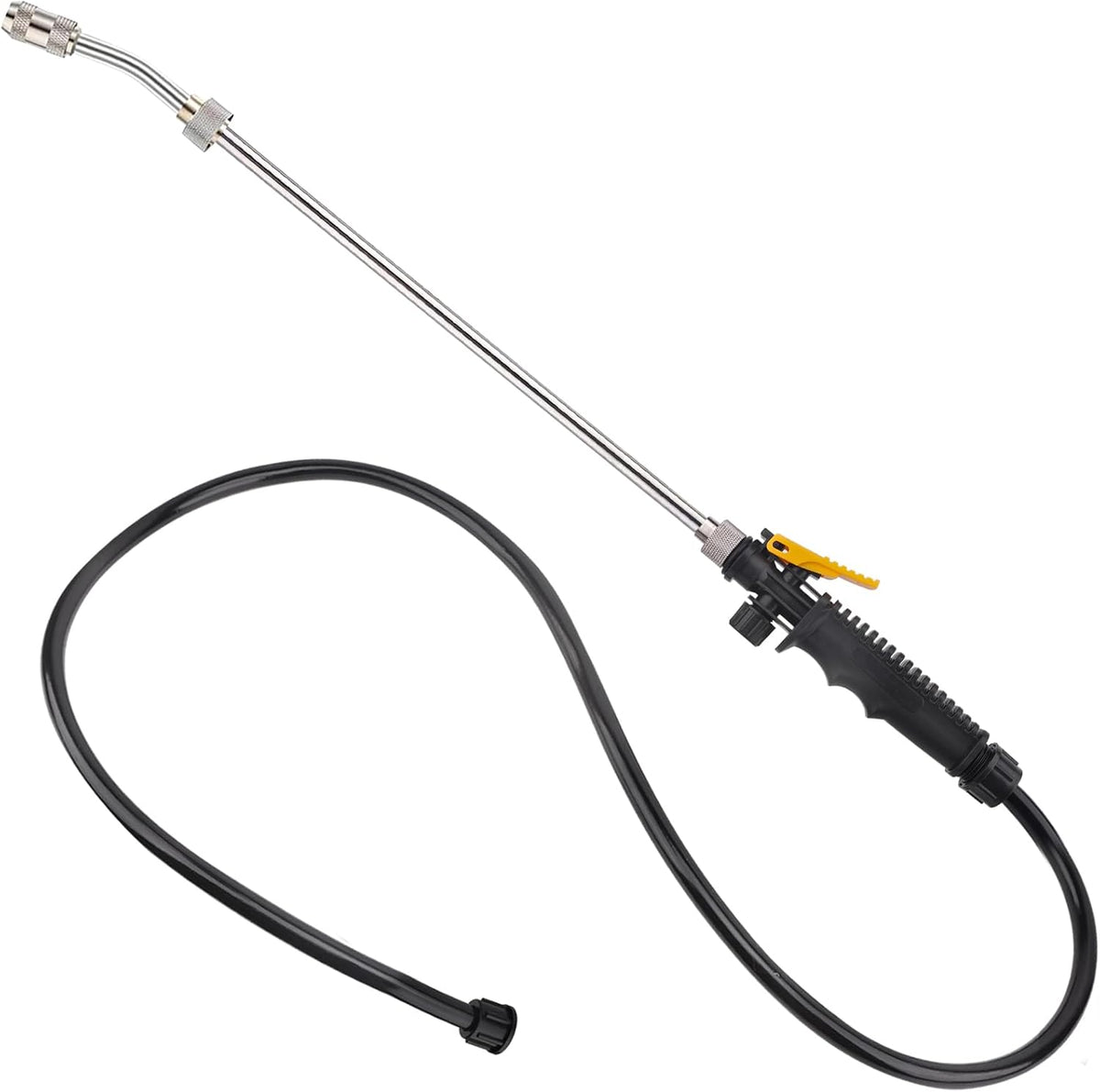 All Metal 29 Inches Sprayer Wand,Suitable for 1/2" & 3/8" Hose Quick Connectors, 1/4" & 3/8" Brass Barb Sprayer Wand Replacement Built-in Shut Valve Stainless Steel Spray Wand, w/Hose Connector