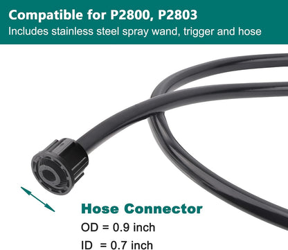 All Metal 29 Inches Sprayer Wand,Suitable for 1/2" & 3/8" Hose Quick Connectors, 1/4" & 3/8" Brass Barb Sprayer Wand Replacement Built-in Shut Valve Stainless Steel Spray Wand, w/Hose Connector