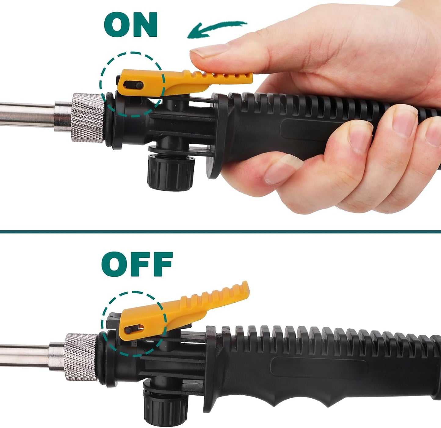 All Metal 29 Inches Sprayer Wand,Suitable for 1/2" & 3/8" Hose Quick Connectors, 1/4" & 3/8" Brass Barb Sprayer Wand Replacement Built-in Shut Valve Stainless Steel Spray Wand, w/Hose Connector
