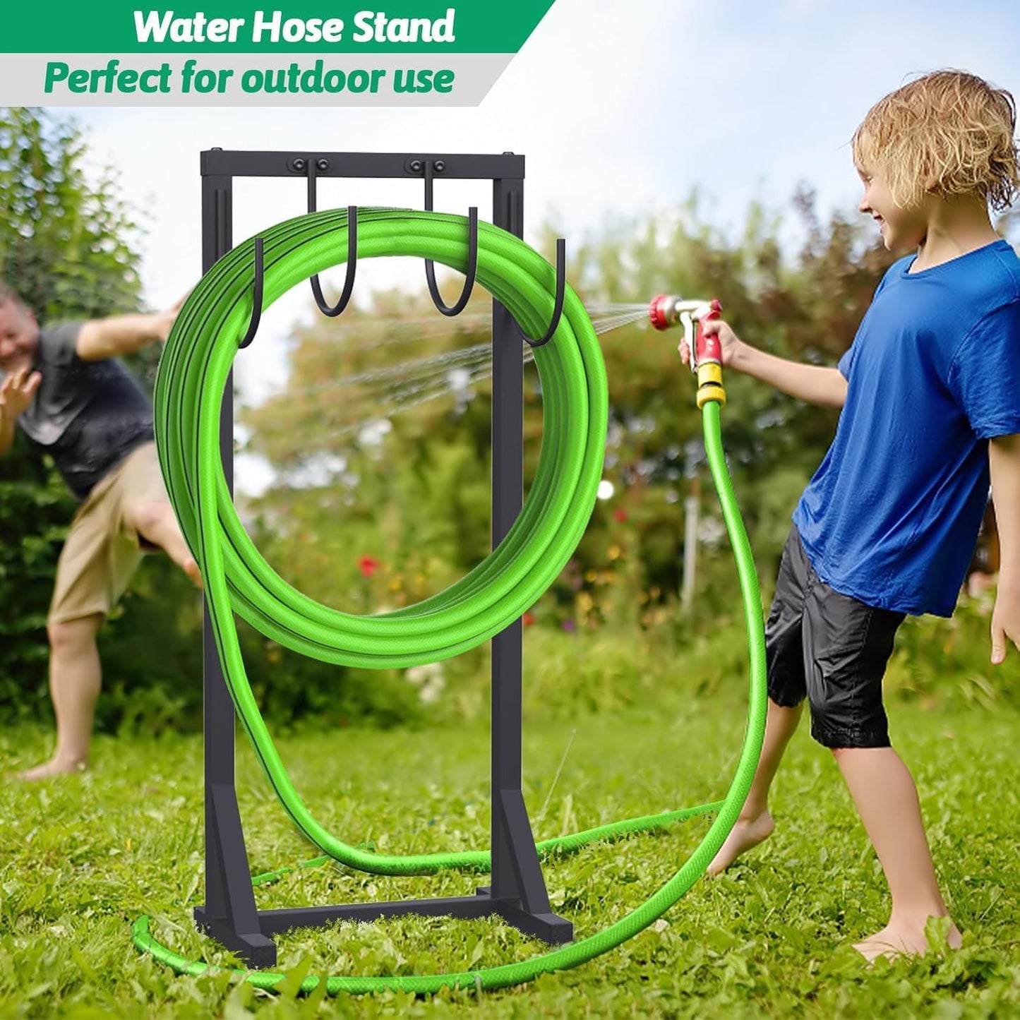 Garden Water Hose Holder for Outside Hose Stand Hanger Rack Freestanding