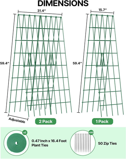 A-Frame Cucumber Trellis 59.4" 2 Pack, Foldable Metal