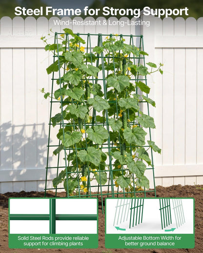 A-Frame Cucumber Trellis 59.4" 2 Pack, Foldable Metal