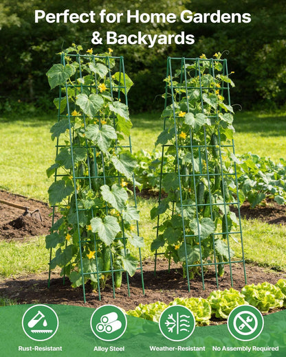 A-Frame Cucumber Trellis 59.4" 2 Pack, Foldable Metal