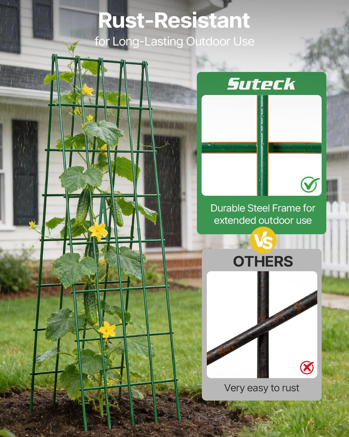 A-Frame Cucumber Trellis 59.4" 2 Pack, Foldable Metal