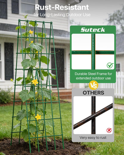 A-Frame Cucumber Trellis 59.4" 2 Pack, Foldable Metal