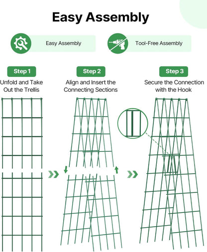 A-Frame Cucumber Trellis 59.4" 2 Pack, Foldable Metal