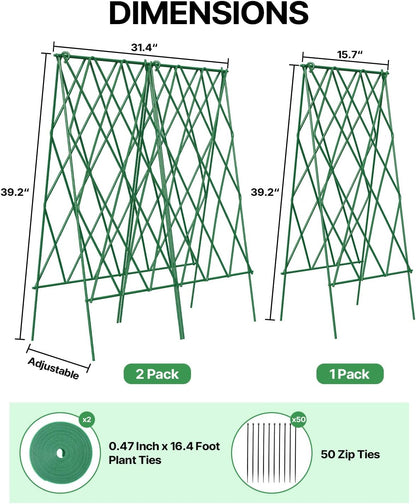 A-Frame Cucumber Trellis 59.4" 2 Pack, Foldable Metal