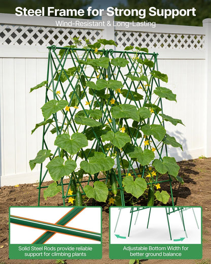 A-Frame Cucumber Trellis 59.4" 2 Pack, Foldable Metal