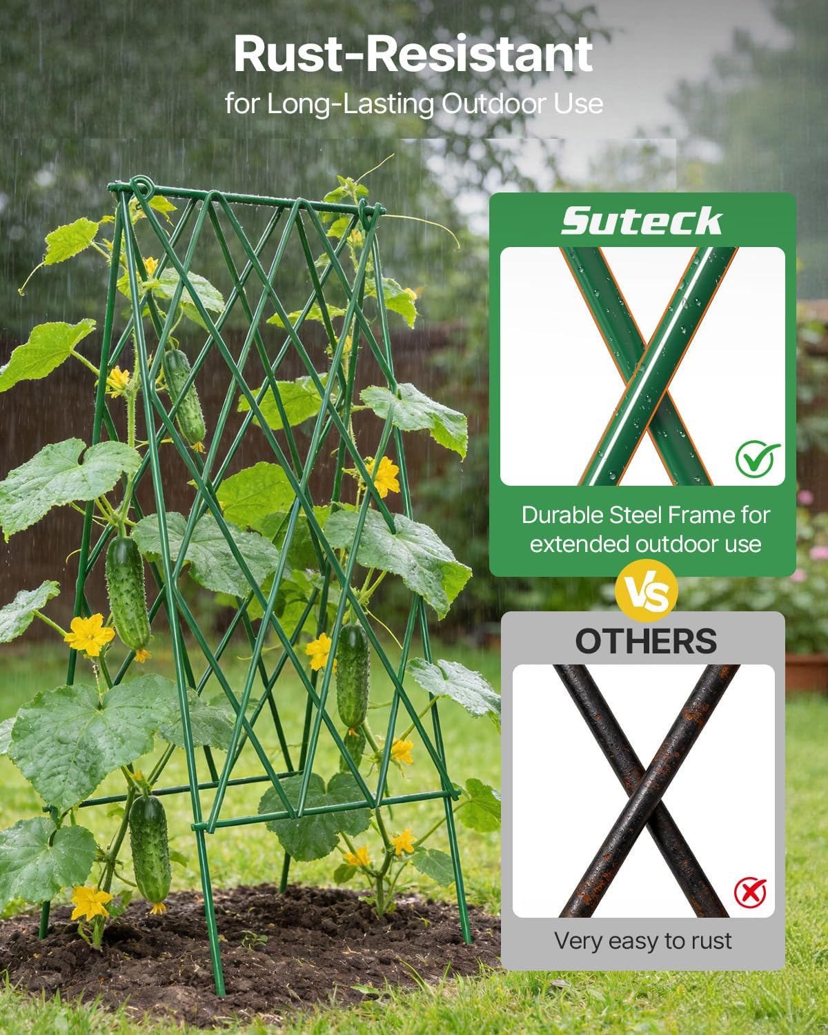 A-Frame Cucumber Trellis 59.4" 2 Pack, Foldable Metal