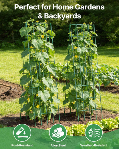 A-Frame Cucumber Trellis 59.4" 2 Pack, Foldable Metal