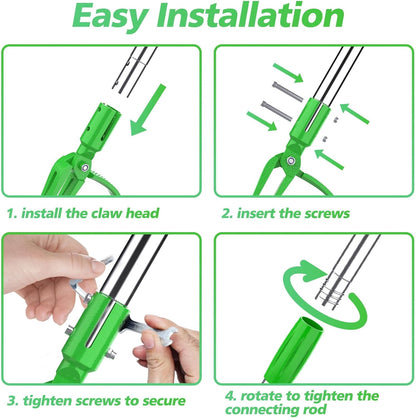 Weed Puller Tool - Stand Up Weed Remover Tool with 4-Claw Steel Head