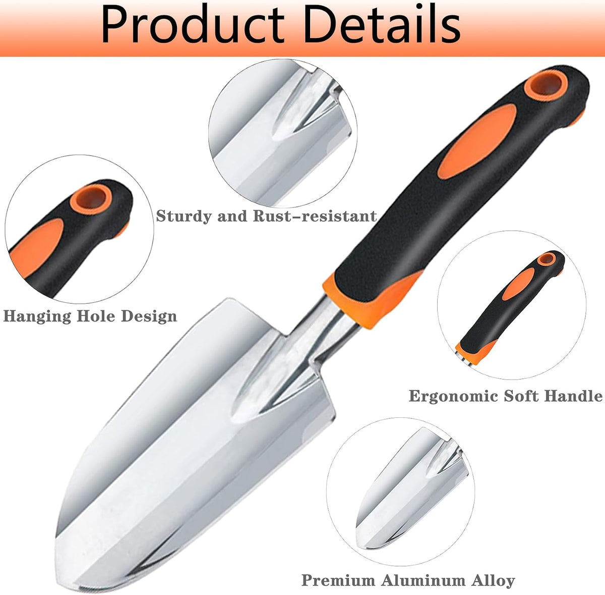 Garden Shovel Garden Hand Trowel, Heavy Duty Gardening Hand Tools