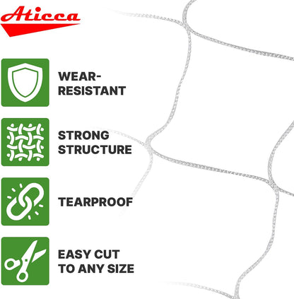 5x350 FT Heavy Duty Trellis Netting, 6-Inch Mesh, White Polyester