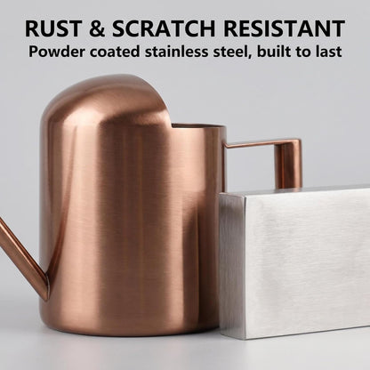 Watering Can 10oz/300ml Stainless Steel Long Spout Semi Open Powder Coated Flower Watering Pot for Garden Family Outdoor