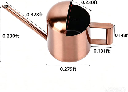 Watering Can 10oz/300ml Stainless Steel Long Spout Semi Open Powder Coated Flower Watering Pot for Garden Family Outdoor
