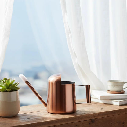 Watering Can 10oz/300ml Stainless Steel Long Spout Semi Open Powder Coated Flower Watering Pot for Garden Family Outdoor