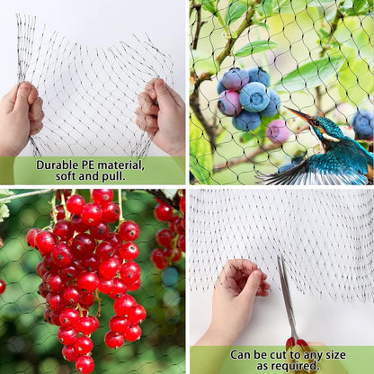 Bird Netting, 13 x 33 Ft Heavy Duty Fruit Tree Netting for Garden