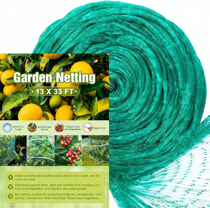Bird Netting, 13 x 33 Ft Heavy Duty Fruit Tree Netting for Garden