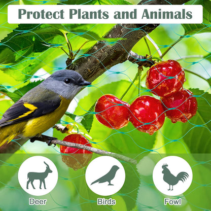 Bird Netting, 13 x 33 Ft Heavy Duty Fruit Tree Netting for Garden